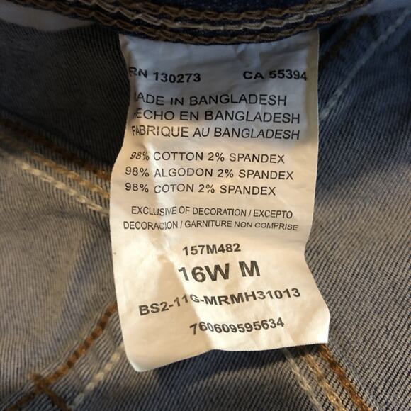 Riders Jeans Womens 16W Slender Stretch Boot Cut 38x31 Light Wash Denim by Lee - Picture 9 of 13